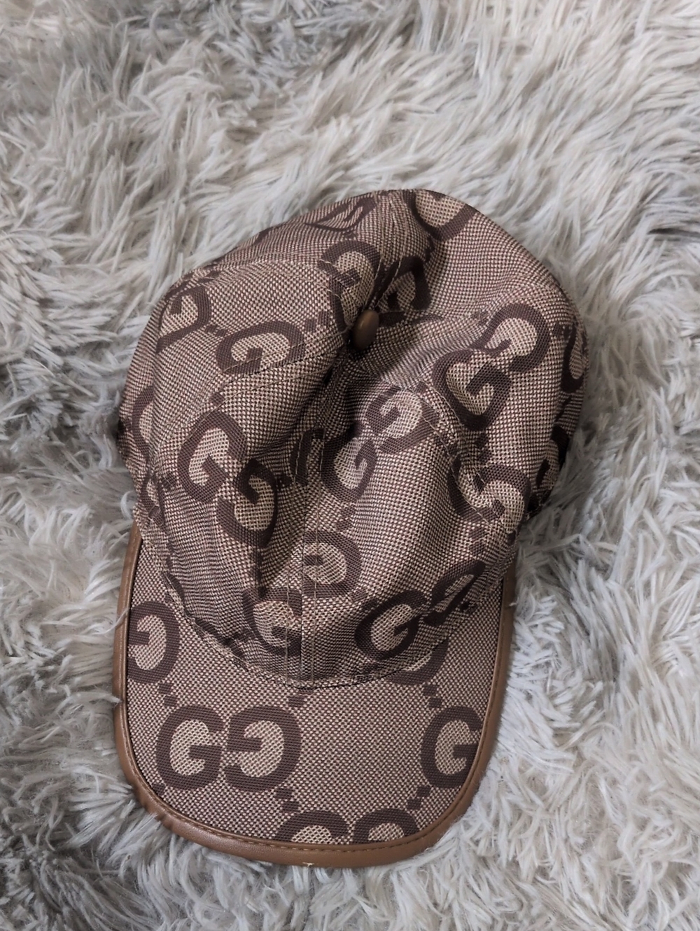 Gucci Brown and Beige Monogram Cap
